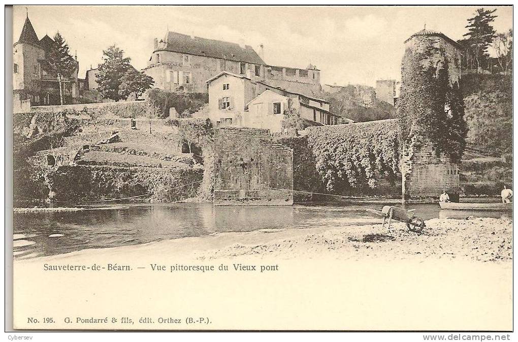 SAUVETERRE-de-BEARN - Vue Pittoresque Du Vieux Pont - Superbe Vue - Cpa Avant 1904 - Parfait état - Sauveterre De Bearn