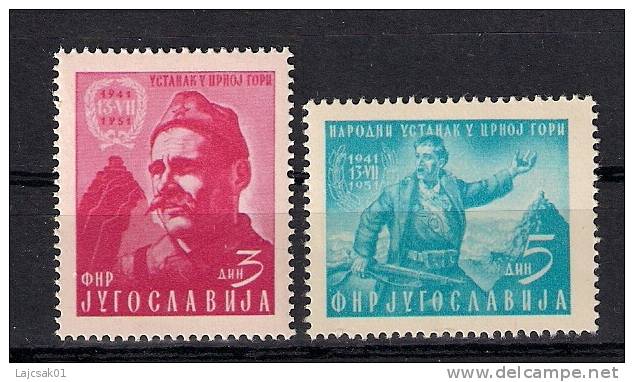 Yugoslavia 1951. National Uprising In Montenegro MNH Mi.660/61 - Ongebruikt