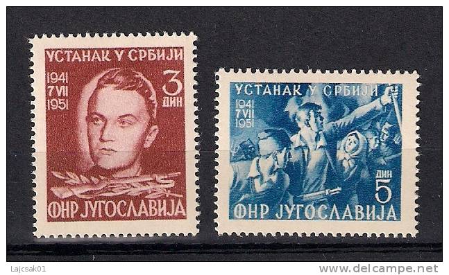 Yugoslavia 1951. National Uprising In Serbia  MNH Mi.658/59 - Unused Stamps