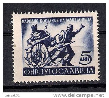 Yugoslavia 1951. National Uprising In Macedonia  MNH Mi.673 - Unused Stamps
