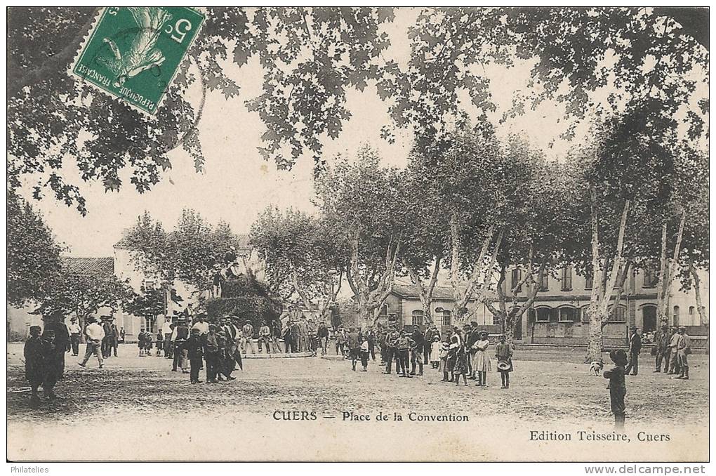 CUERS  PLACE DE LA  CONVENTION 1910 - Cuers