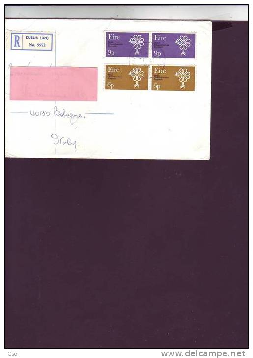 IRLANDA  1970 - Yvert 239/40 - Lettera Raccomandata Per L´ Italia - Covers & Documents