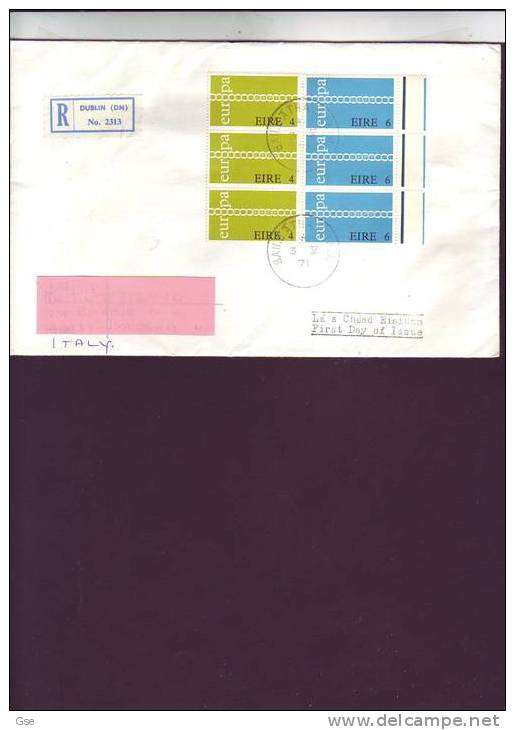 IRLANDA  1971 - Yvert  267/68 -  Raccomandata Per L' Italia - Europa - Briefe U. Dokumente