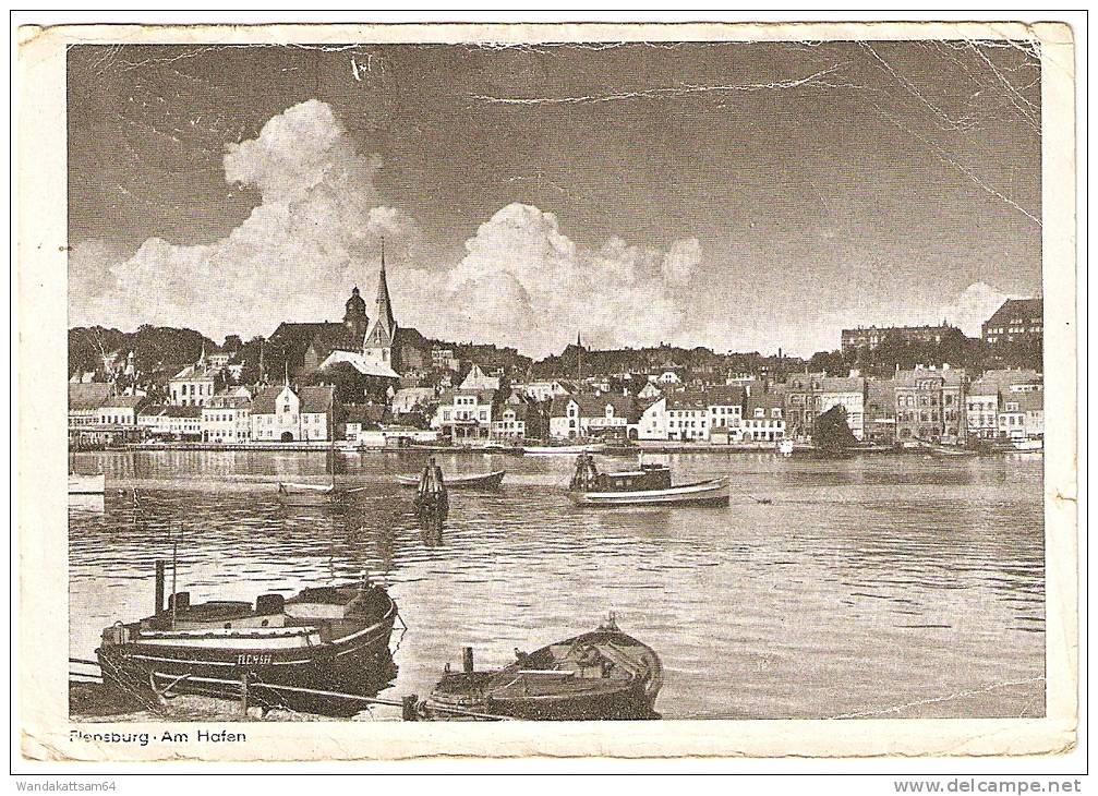 AK 0064 Flensburg - Am Hafen 4. 10.46 FLENSBURG Nach Recklinghausen Mit 1 X 12 PF DEUTSCHE POST "Gemeinschaftsausgaben" - Flensburg