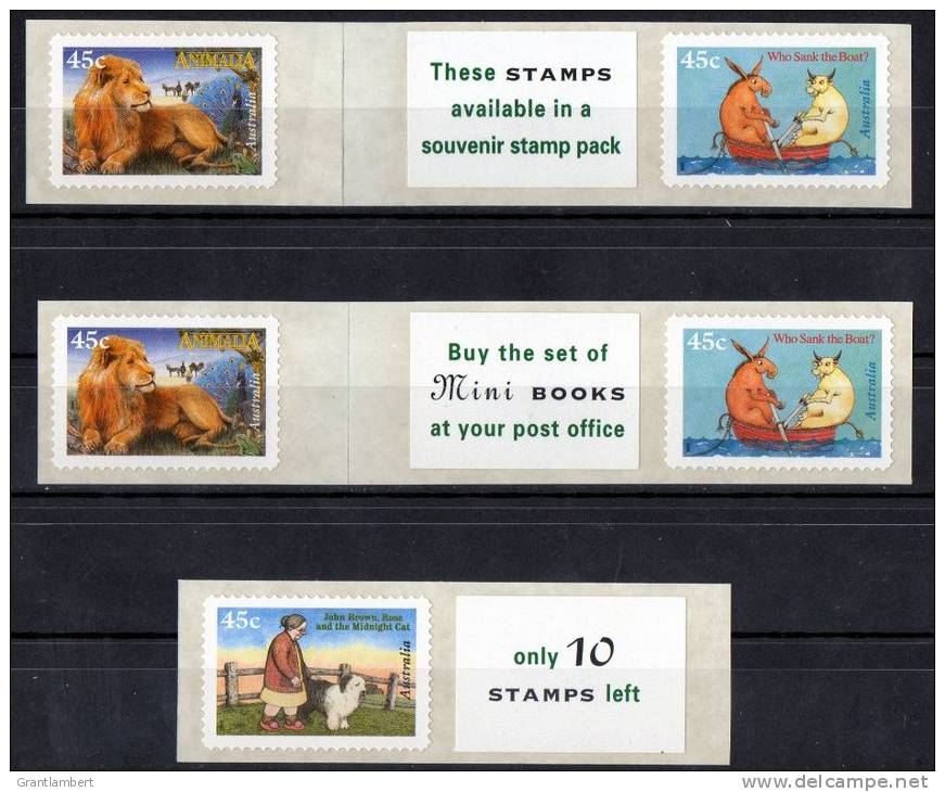 Australia 1996 Children's Book Council 5 Self-adhesives With Messages MNH  SG 1634-7 - Mint Stamps