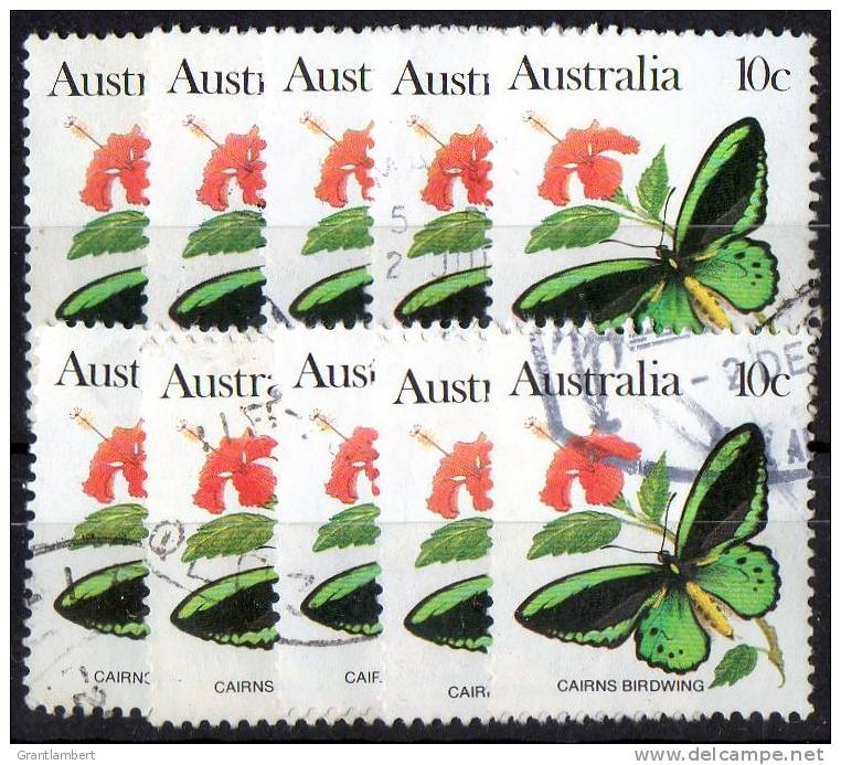 Australia 1983 Butterflies 10c Cairns Birdwing Used  SG 785 - 10 Stamps - Verzamelingen