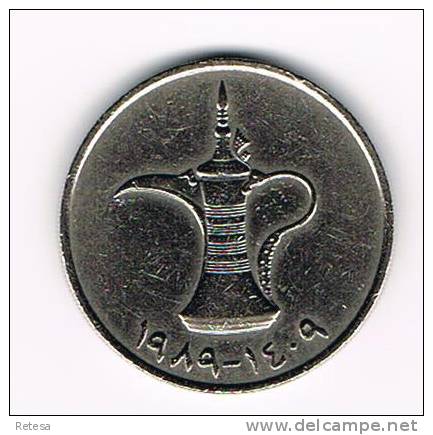 UNITED ARAB EMIRATES  1 DIRHAM 1989 - Verenigde Arabische Emiraten