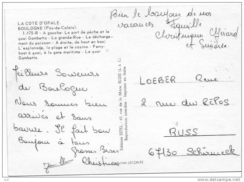 62] Pas De Calais > Boulogne Sur Mer-Multi Vues ( Port Pêche, Grande Rue, Déchargement Poisson, Ferry Boat ) *PRIX FIXE - Boulogne Sur Mer