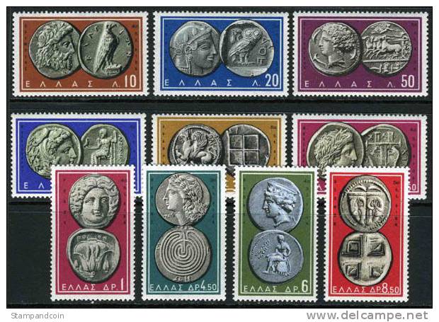 Greece 639-48 Mint Never Hinged Ancient Coins Set From 1959 - Ungebraucht