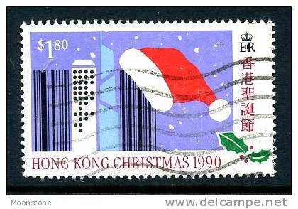 Hong Kong 1990 Christmas $1.80, Used - Usati