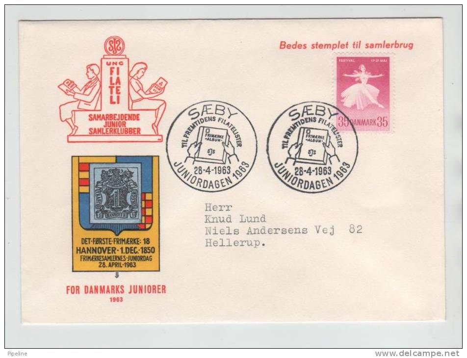 Denmark Cover Special Cancel Saeby 28-4-1963 With Cachet - Covers & Documents