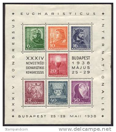 Hungary B94 Mint Hinged Semi-Postal Souvenir Sheet From 1938 - Neufs