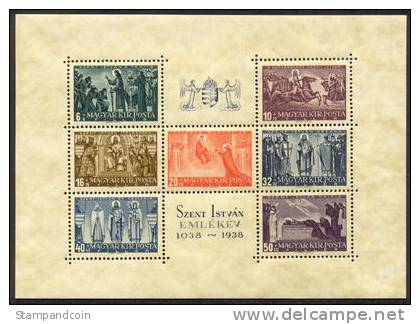 Hungary B97 Mint Hinged Semi-Postal Souvenir Sheet From 1938 - Ongebruikt