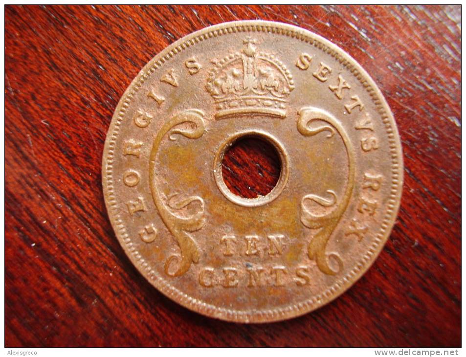 BRITISH EAST AFRICA USED TEN CENT COIN BRONZE Of 1952. - British Colony