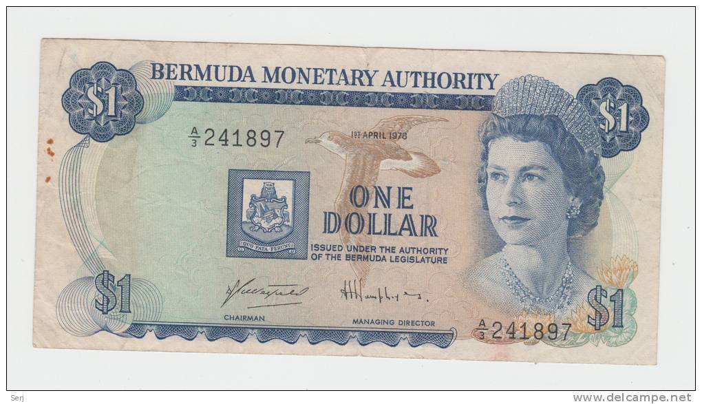 Bermuda 1 Dollar 1978 VF CRISP Banknote P 28b 28 B - Bermudes