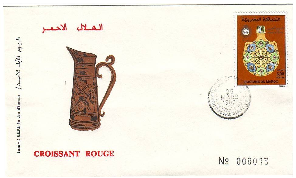 SIX ENVELOPPES PREMIER JOUR MAROC ANNEES 1991 1992 - Maroc (1956-...)