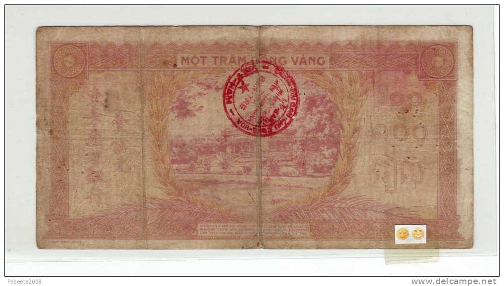 Nord Viet-nam - 100 Piastres - Après 1945 ND - "Avec 2 Tampons En Surcharge" - BE - "Très Rare" - Vietnam