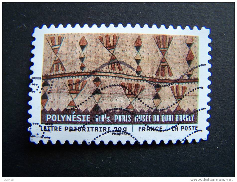 OBLITERE FRANCE ANNEE 2011 N° 514 SERIE TISSUS DU MONDE POLYNESIE AUTOCOLLANT ADHESIF - Oblitérés