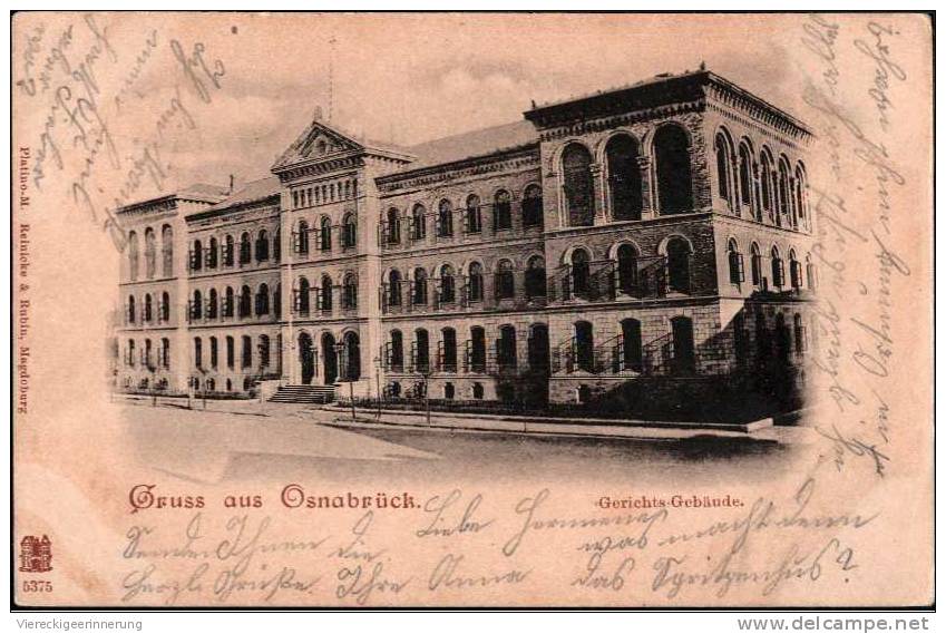 - Alte Ansichtskarte Gruss Aus Osnabrück , Gerichtsgebäude , Verlag Reinicke & Rubin, Magdeburg Nr. 5375 - Osnabrueck