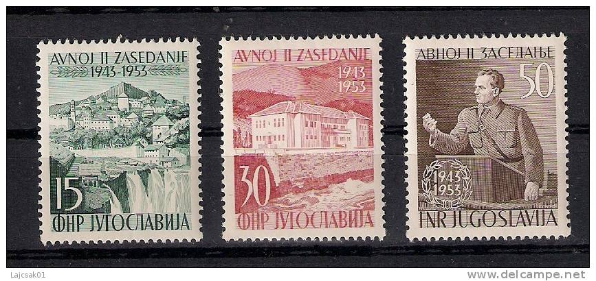 Yugoslavia 1953. AVNOJ Mi.735/37 MNH - Unused Stamps