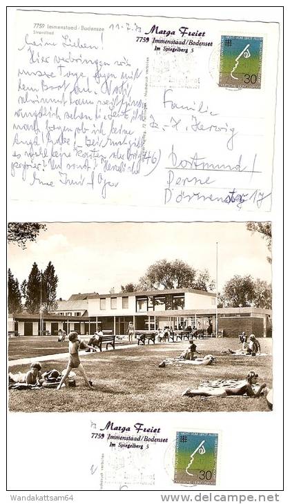 AK 7759  Immenstaad / Bodensee Strandbad 13. 7. 73. - 17 799 FRIEDRICHSHAFEN1 Ma Werbestempel Besucht Die Schöne Stadt F - Friedrichshafen