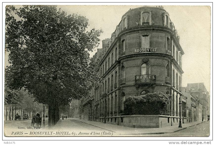 75 : PARIS (16EME) - 63 AVENUE D'IENA : ROOSEVELT HOTEL - Arrondissement: 16