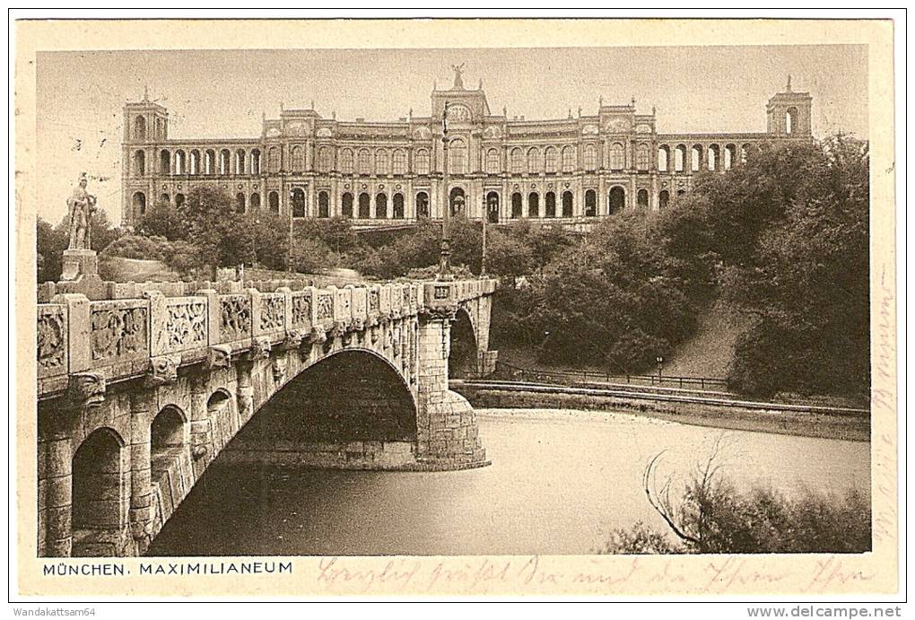 AK 148  MÜNCHEN,  MAXIMILIANEUM 1. 9. 25 3-4 N. MÜNCHEN *2* Nach Neumünster I. Holstein - Mittenwald