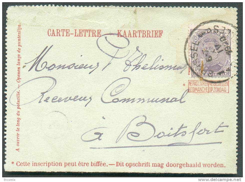 EP Carte-carte-lettre 10 Cent. Pellens Démonétisé Réutilisé Avec Timbre N°138 Obl. Sc BRUXELLES 1 Du 4-IV-1920 Vers Boit - Postcards 1909-1934