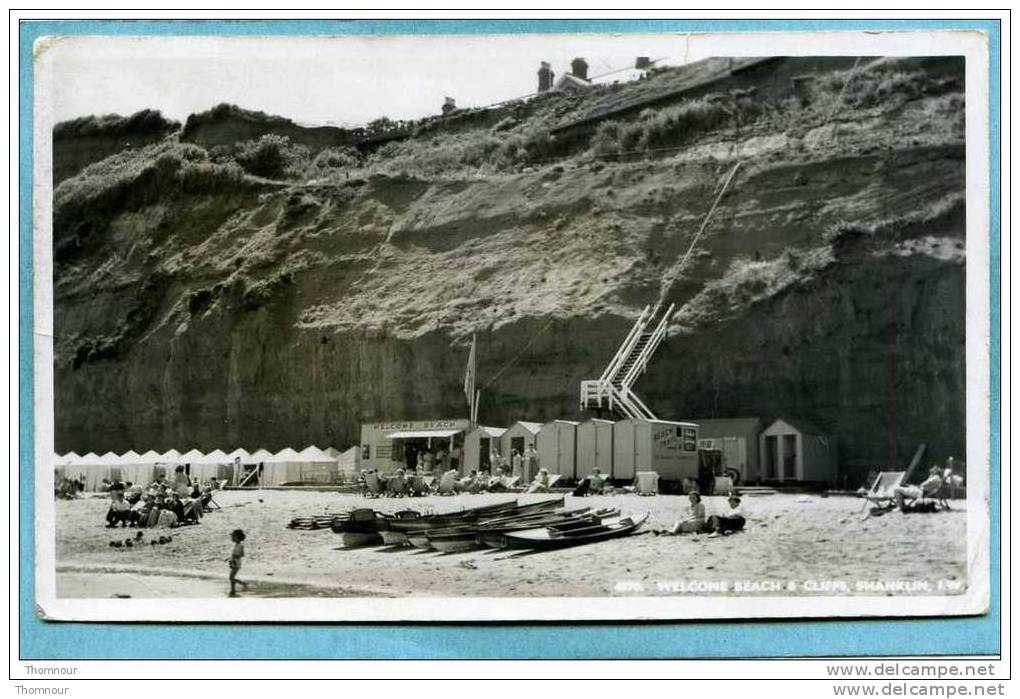 SHANKLIN  -  WELCOME  BEACH  &  CLIFFS  -  1956  -  CARTE PHOTO  -  Nigh´s - Autres & Non Classés