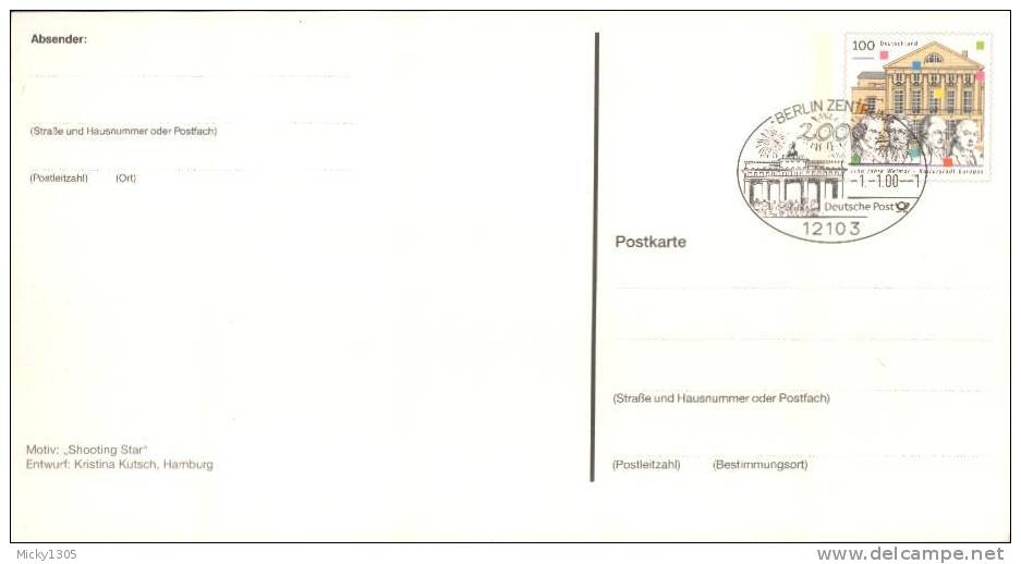 Germany - Ganzsache Postkarte Gestempelt / Postcard Used 1.1.2000 (g060) - Cartes Postales Illustrées - Oblitérées