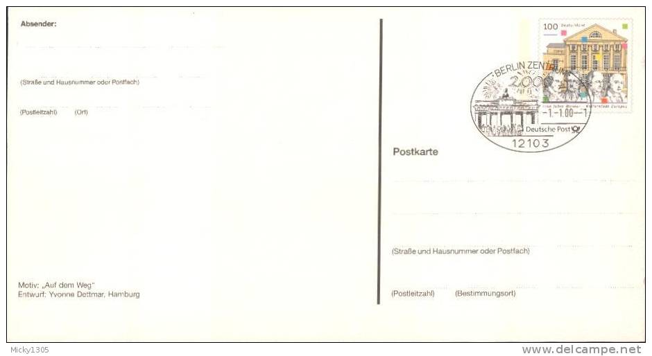 Germany - Ganzsache Postkarte Gestempelt / Postcard Used 1.1.2000 (g062) - Bildpostkarten - Gebraucht