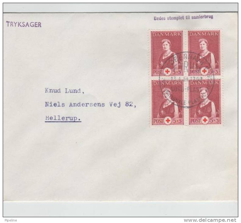 Denmark Cover With A Block Of 4 RED CROSS 13-1-1964 International Plastic Messe Forum Copenhagen - Covers & Documents