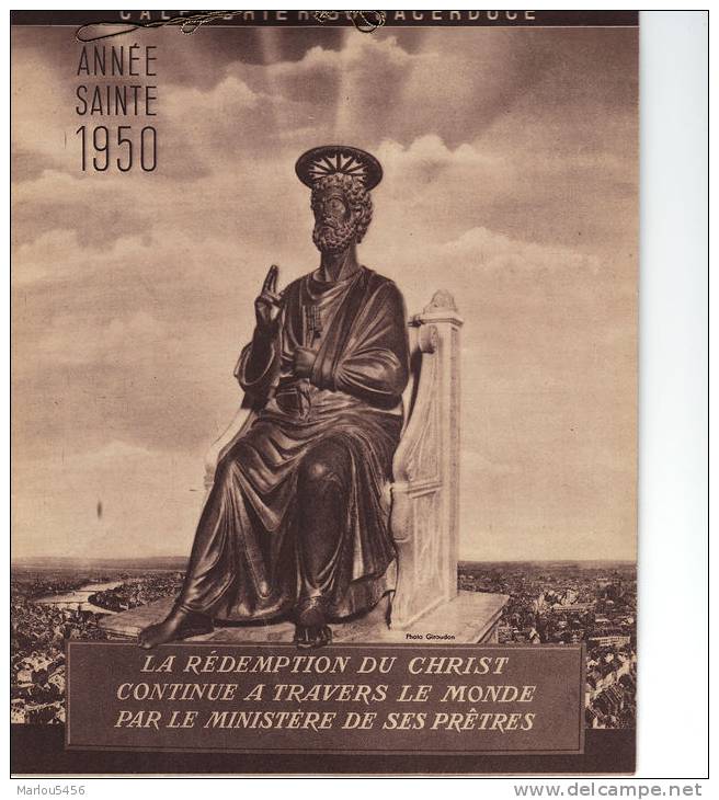 CALENDRIER DU SACERDOCE / ANNEE SAINTE 1950 / La Rédemption Du Christ ... - Grossformat : 1941-60