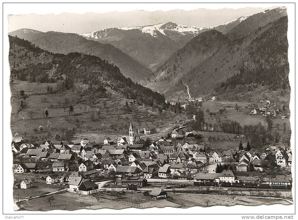 Metzeral (68) : Vue Générale Au Niveau De La Gare En 1950 PHOTOGRAPHIE VERITABLE. - Altri & Non Classificati