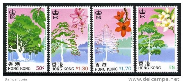 Hong Kong #523-26 Mint Hinged Tree Set From 1988 - Neufs