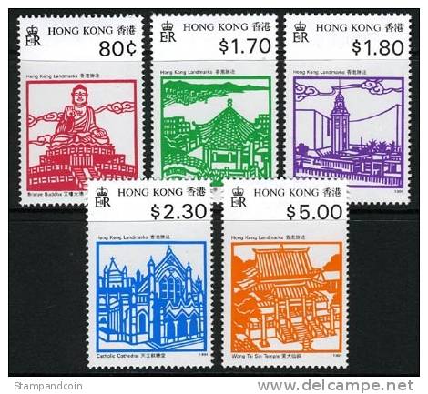 Hong Kong #606-10 Mint Hinged Landmarks Set From 1991 - Unused Stamps