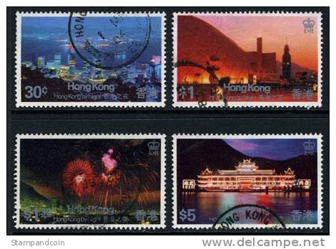 Hong Kong #415-18 Used Night Views Set From 1983 - Gebruikt