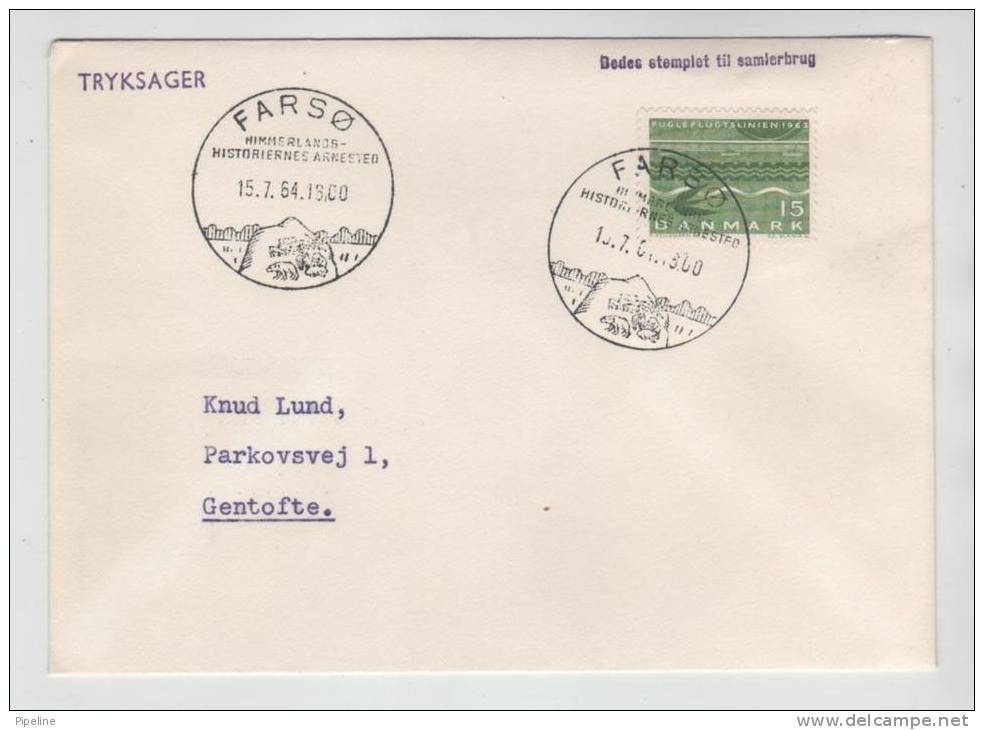Denmark Cover Special Cancel FARSÔ 15-7-1964 Where The HIMMERLAND Stories Started - Lettres & Documents