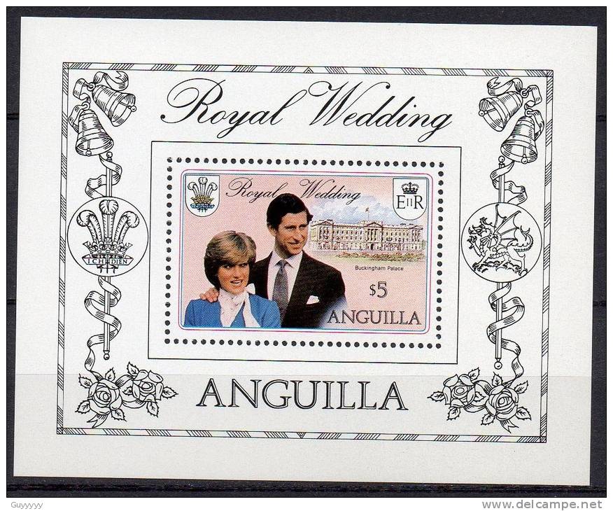 Anguilla- 1981 - Mariage Lady Diana & Charles - 1 Bloc Feuillet ** - Anguilla (1968-...)