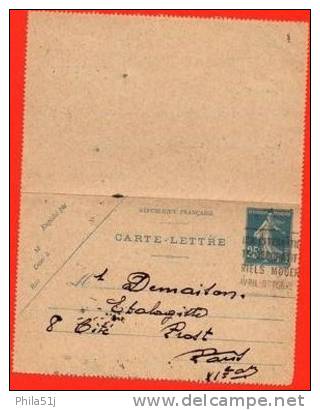 FRANCE  1904/44:_CARTE  LETTRE_N°140CL2_OBL  VOIR  SCAN - Kaartbrieven