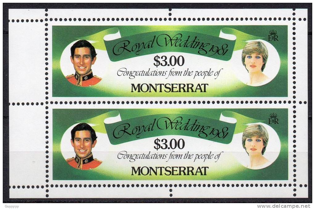 Montserrat - 1981 - Mariage Lady Diana & Charles - 2 Blocs Feuillets ** - Montserrat