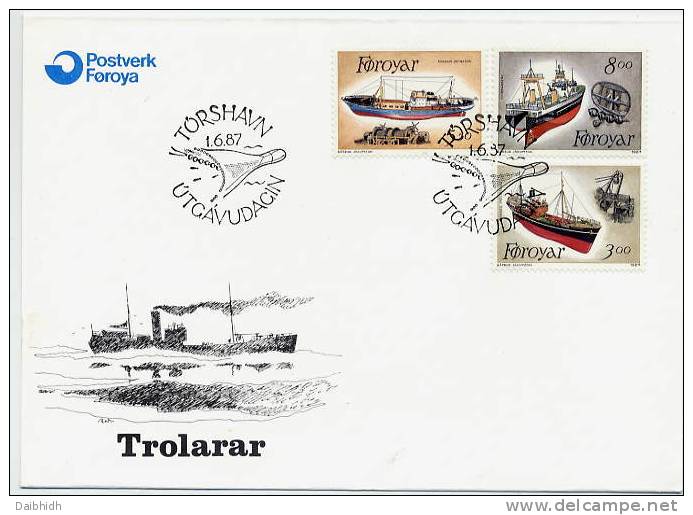 FAEROE Islands 1987 Fishing Vessels Set On FDC.  Michel 151-53 - Faeroër