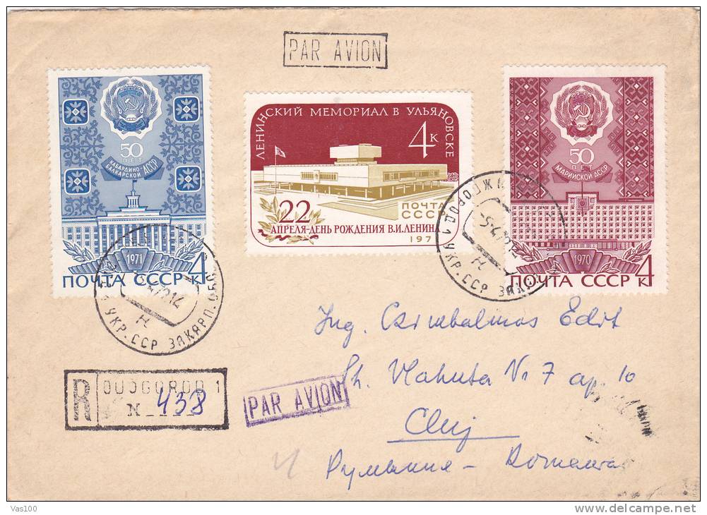 Registred Covers Send To Romania 1972 Nice Franking!! 3 Stamps Sent To  Romania. - Covers & Documents