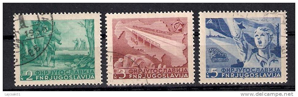 Yugoslavia 1950. Road Bratstvo Jedinstvo Belgrade - Zagreb Mi.598/600 Used - Used Stamps