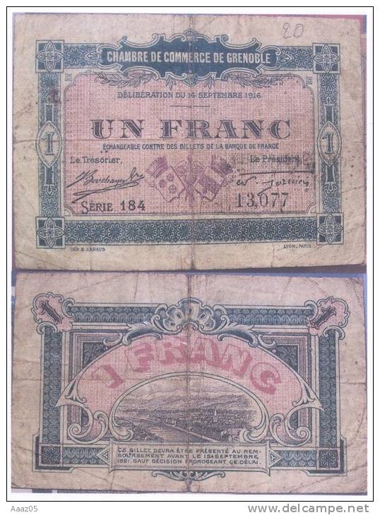 Lot De 3 Billets Des Chambres De Commerce, Grenoble (38-Isère), Dauphiné - Chambre De Commerce