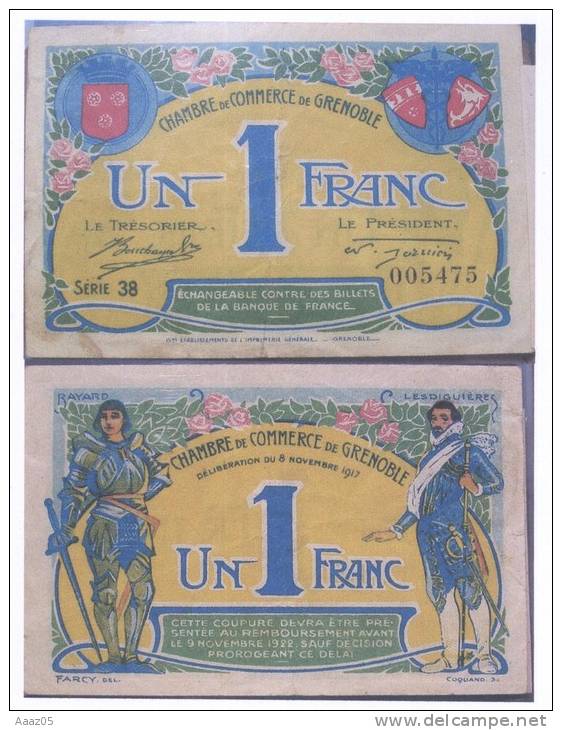 Lot De 3 Billets Des Chambres De Commerce, Grenoble (38-Isère), Dauphiné - Chambre De Commerce