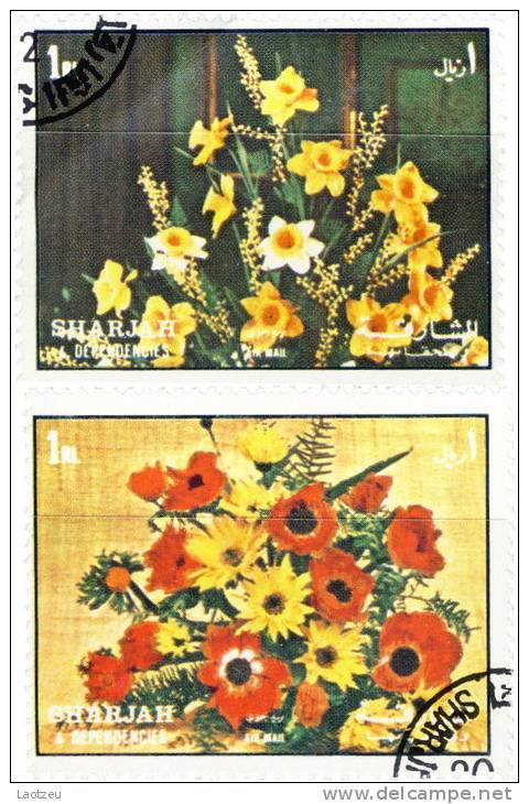 Sharjah 1970. ~ Michel 1216A.19A Fleurs - Sharjah