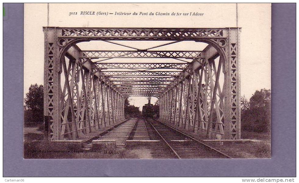 32 - Riscle - Intérieur Du Pont Du Chelin De Fer Sur L'adour - Editeur: Gautreau N° 3012 (train) - Riscle