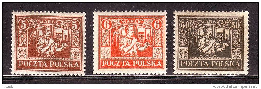 1922 Poland  Mino  12,13,16 MH* - Neufs