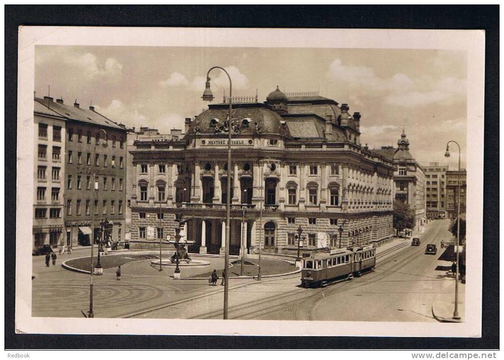 RB 751 - 1948 Real Photo Postcard Tram Bratislava Slovakia - Ex Czechoslovakia To Wolverhampton UK - Slovakia